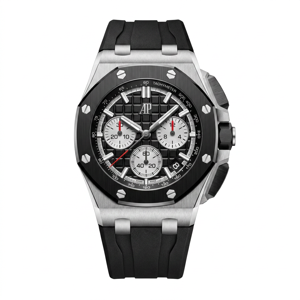 Audemars Piguet Royal Oak Offshore Chronograph 26420SO Steel Schwarzes Zifferblatt Kautschukarmband DDF 43mm (Freischwingend)
